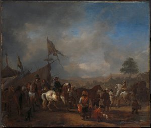 En hästmässa nära ett arméläger av Philips Wouwerman