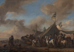 Militärläger av Philips Wouwerman