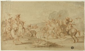 Kavalleri i strid av Philips Wouwerman