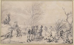 Nöjen på isen av Philips Wouwerman