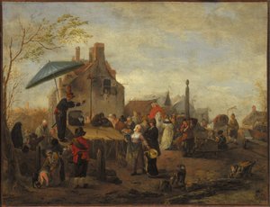 Jonglörer på en marknad av Philips Wouwerman