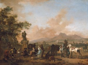 Vila under hjortjakten av Philips Wouwerman