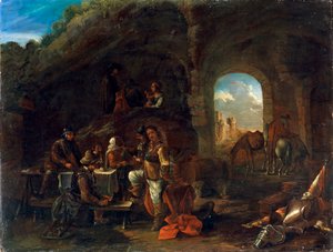 Krogscenen, c1640-1665 av Philips Wouwerman