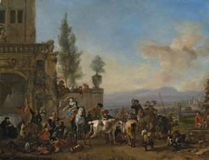 The Return from the Hunt (olja på panel)