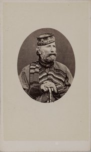 Porträtt av Giuseppe Garibaldi 1807-1882, 1882. av Photo studio Alessandro Pavia.
