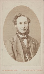 Porträtt av violinisten och kompositören Camillo Sivori 1815-1894. av Photo studio Eugène Maunoury.