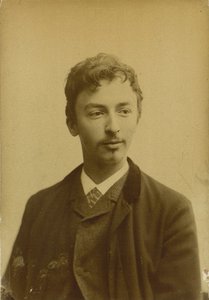 Porträtt av Vilhelm Hammershøi 1864-1916, 1891. av Photo studio Müller and Co..