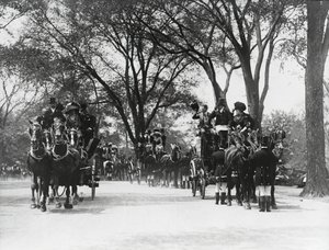 Coaching, Central Park (s/v foto) av Photographer American