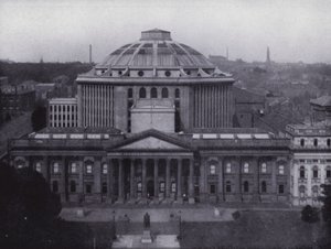 Melbourne: Public Library and Museum, porträtterar den största kupolen på södra halvklotet, Library innehåller 350 000 volymer (s/v foto) av Photographer Australian