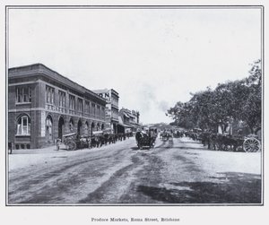 Produce Markets, Roma Street, Brisbane (s/v foto) av Photographer Australian