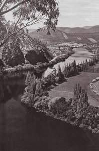 River Derwent nära New Norfolk, Tasmanien (s/v foto) av Photographer Australian