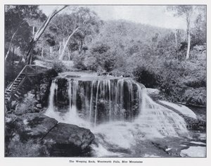 The Weeping Rock, Wentworth Falls, Blue Mountains (s/v foto) av Photographer Australian