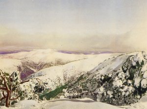 Vinter i de viktorianska alperna (färgfoto) av Photographer Australian