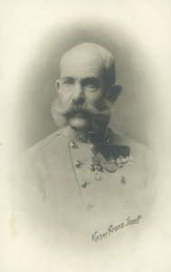 Kejsar Franz Joseph I av Österrike (svartvitt foto)