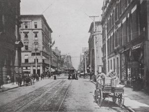Looking Up Yonge Street, Corner of King, Toronto (s/v foto) av Photographer Canadian