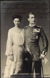 Tysk kronprins med brud, Friedrich Wilhelm, RPH av Photographer German