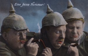 Tyska soldater njuter av cigarrer (färgat foto) av Photographer German