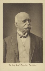 Graf Ferdinand von Zeppelin, tysk luftskeppsdesigner och konstruktör (s/v foto) av Photographer German
