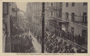 Ockupation av Vilnius, Litauen, av tyska trupper under första världskriget av Photographer German