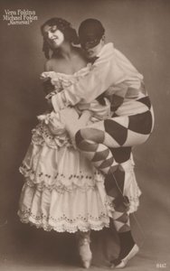Ryska balettdansarna Vera Fokina och Michel Fokine i Carnaval, c1910 (s/v foto) av Photographer German
