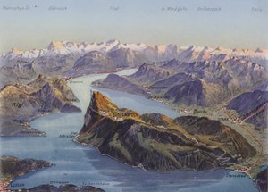 Burgenstock och Lucernesjön (färgfoto)