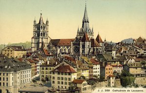 Katedralen i Lausanne (färgfoto)