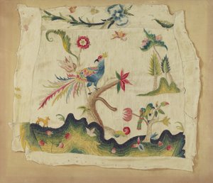 Crewel broderad stolsits, ca. 1936. av Phyllis Dorr