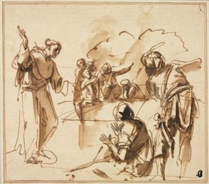 A Monk Preaching, mitten av 1600-talet. av Pier Francesco Mola