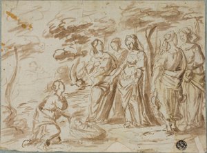 Fyndet av Moses av Pier Francesco Mola