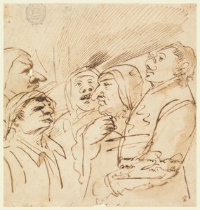 Fem groteska figurer av Pier Francesco Mola