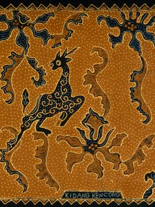 Batik med traditionell design, Java, Indonesien, detalj av Blaise Nicolas Le Sueur