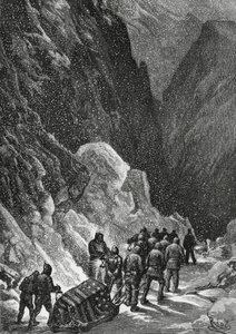 Begravning av kapten Charles Francis Hall (1821-1871), amerikansk upptäcktsresande, Grönland, november 1871, Polaris expedition av Blaise Nicolas Le Sueur