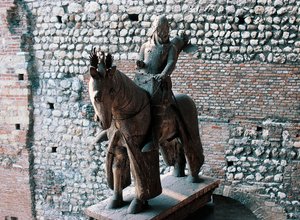 Ridstaty av Cangrande I della Scala, Castelvecchio, Verona, Veneto, Italien