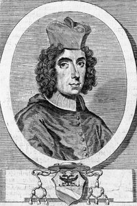Porträtt av Giambattista Rubini (1642-1707), italiensk kardinal och biskop, gravyr av Blaise Nicolas Le Sueur
