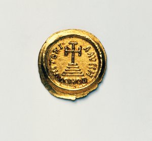 Solidus av den bysantinske kejsaren Heraclius, bysantinska mynt, 700-talet e.Kr.