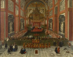 Benedict XIII presiderade över den romerska provinssynoden 1725, Basilica of St. John Lateran, 1725