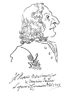 Karikatyr av kompositören Antonio Vivaldi, 1723