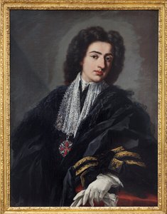 Porträtt av Carlo Albani. Målning av Pier Leone Ghezzi (1674-1755), olja på duk, cirka 1708. På italienskt 1700-tal. Staatsgalerie, Stuttgart (Tyskland). av Pier Leone Ghezzi