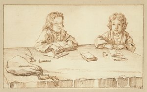 Porträtt av Serafino och Francesco Falzacappa av Pier Leone Ghezzi