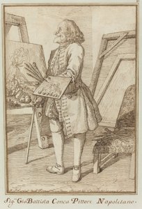 Signore Sebastiano Conca, napolitansk målare (Signore Sebastiano Conca, napolitansk målare) av Pier Leone Ghezzi