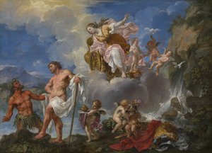 The Purification of Aeneas in the River Numicius, c.1725 (olja på duk) av Pier Leone Ghezzi