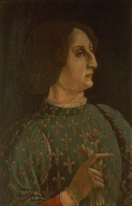 Porträtt av Galeazzo Mario Sforza (1444-76) ca 1471 (tempera på panel) (se även 168788)