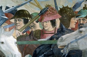 Detalj från Legenden om det sanna korset som visar slaget vid Heraclius I av Bysans mot Chosroes II, av Piero della Francesca av Piero della Francesca