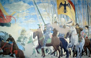 Detalj från Legenden om det sanna korset som visar Konstantins seger, av Piero della Francesca av Piero della Francesca