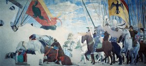 Detalj från Legenden om det sanna korset som visar Konstantins seger, av Piero della Francesca av Piero della Francesca