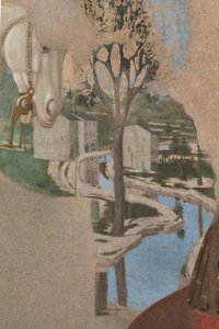 Konstantins seger över Maxentius, detalj med landskap. av Piero della Francesca