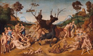 Italienska: Silenos historia, scen: Silenus olyckor av Piero di Cosimo