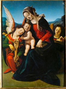 Madonna och barn med änglar av Piero di Cosimo