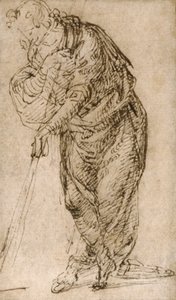 Stående figur lutad mot en stav, c.1510 av Piero di Cosimo