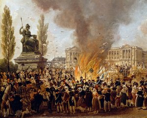 Firandet av enhet, förstör monarkins emblem, Place de la Concorde